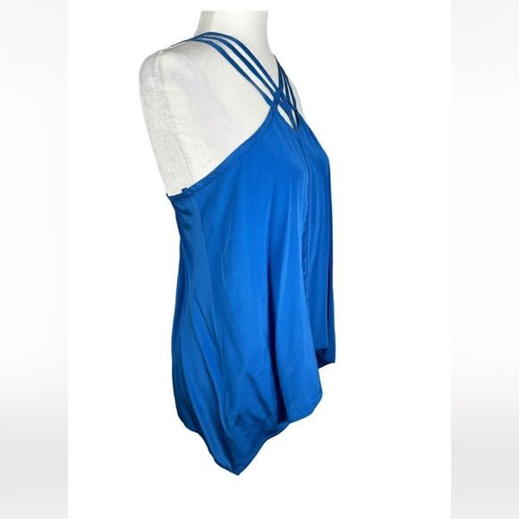BCBGMaxAzria Bright Blue Dressy Silk Strappy Halter Style Tank Top - Picture 5 of 10